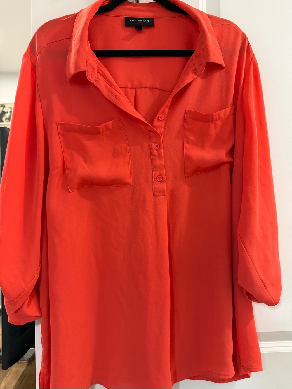 Lane Bryant Coral Button-Front Tunic